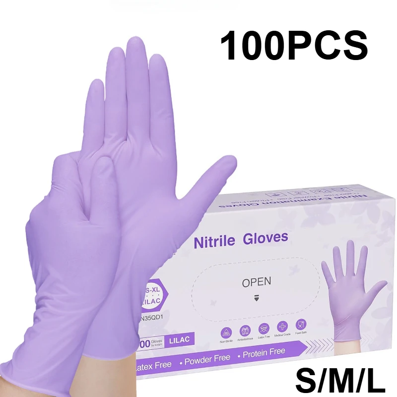 Medical Gloves - Gants jetables en Nitrile violet, 10