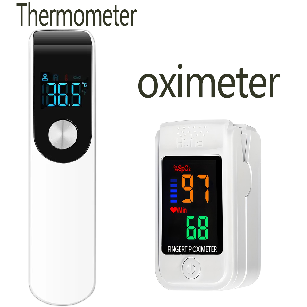 Pulse Oximeter - Thermomètre électronique infrarouge 2-en-1 pour la
